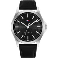 Tommy Hilfiger 1710668 Ανδρικό Ρολόι Μπαταρίας Μαύρο Δερμάτινο Λουράκι 43mm